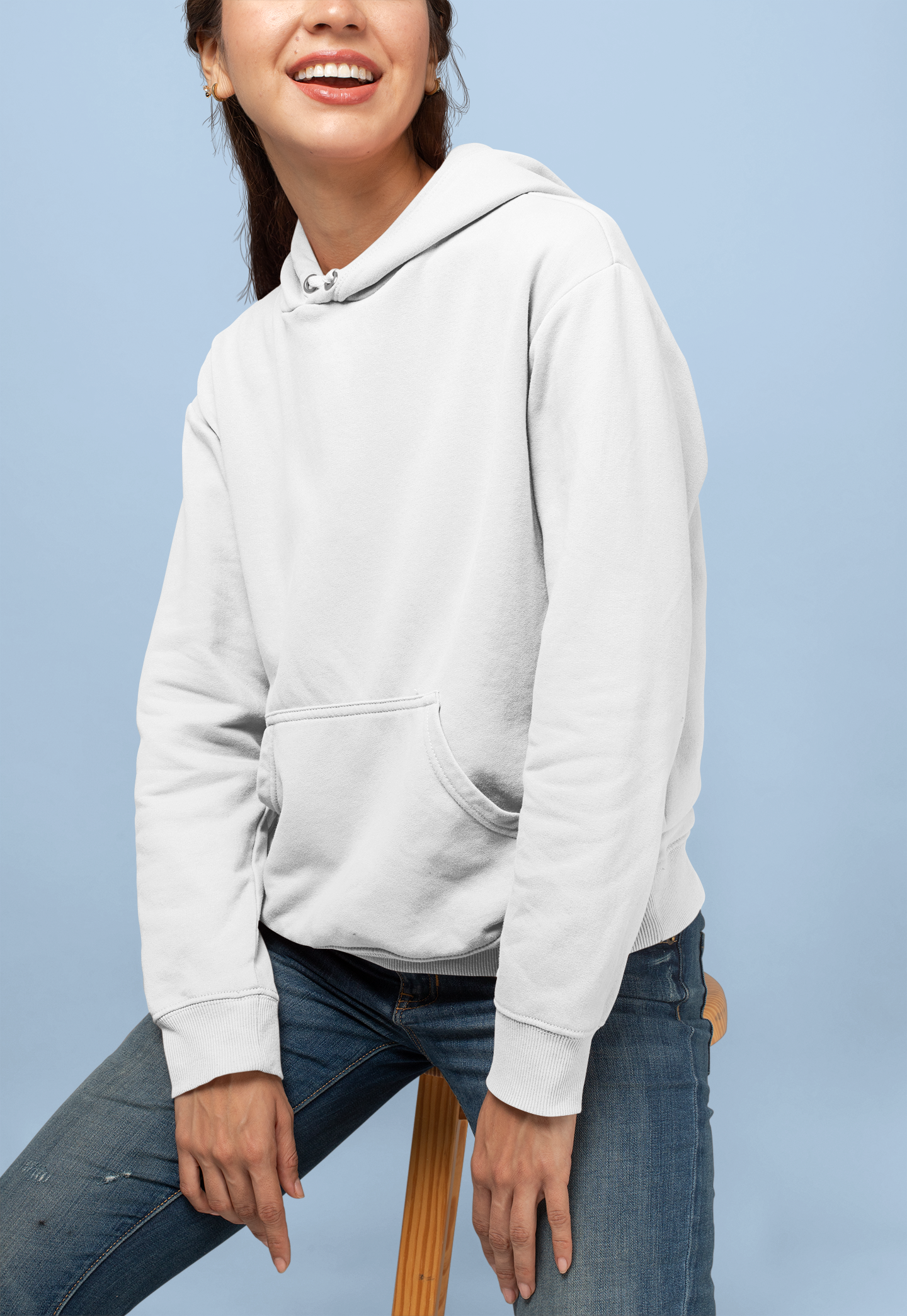 Solids : White Hoodie