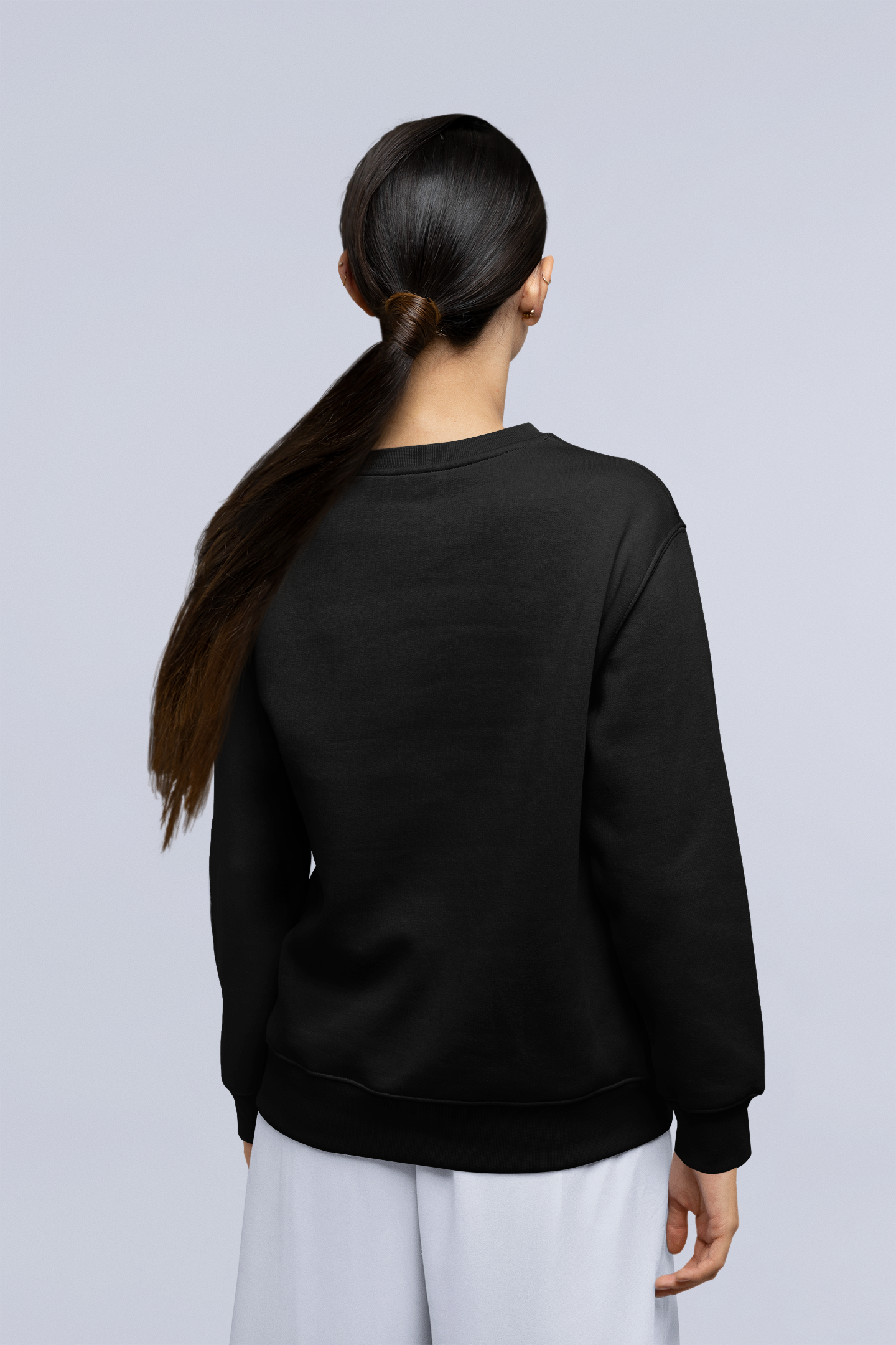 Solids : Black Oversized Sweatshirt