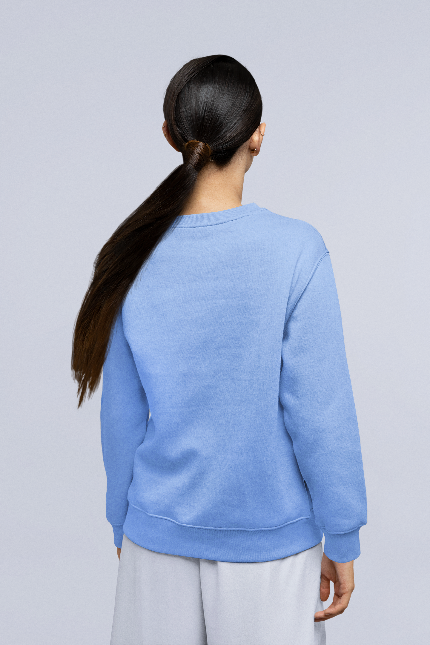 Solids : Sky Blue Oversized Sweatshirt