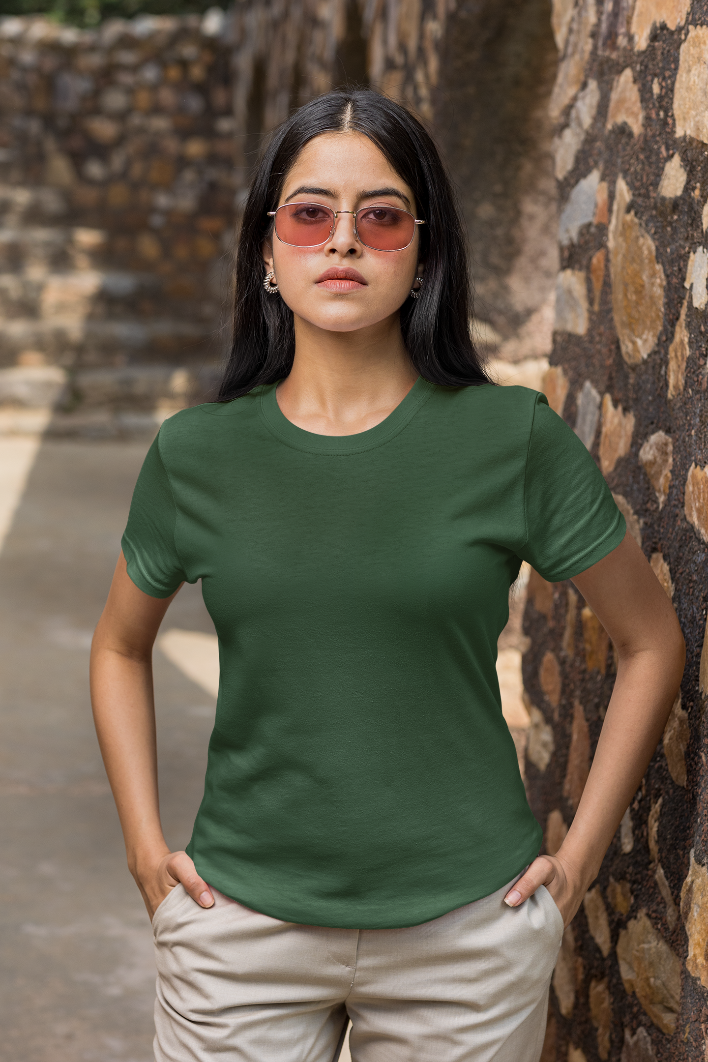 Solids : Bottle Green Classic T-shirt