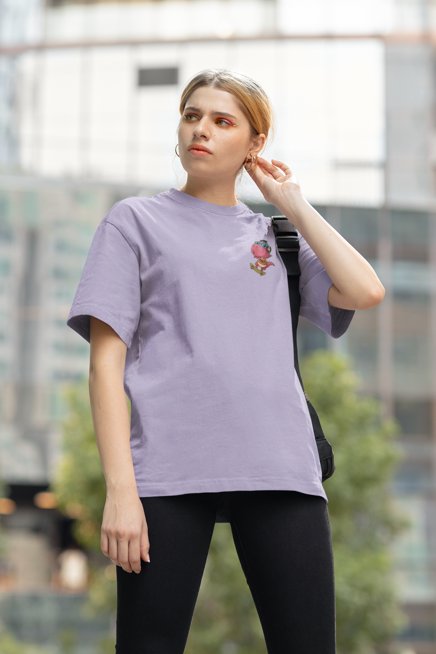Trex and Skateboard Oversized T-shirt