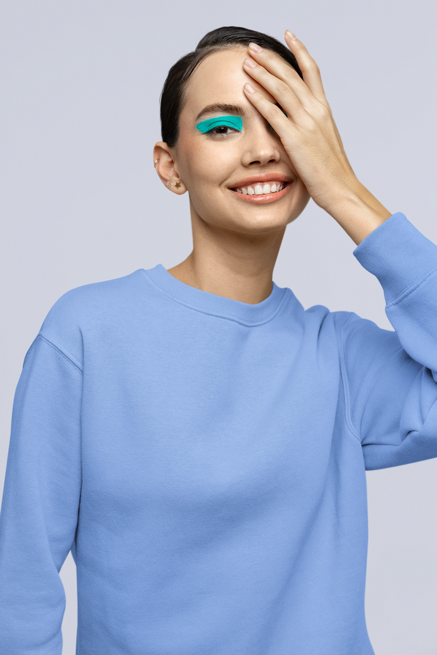 Solids : Sky Blue Oversized Sweatshirt