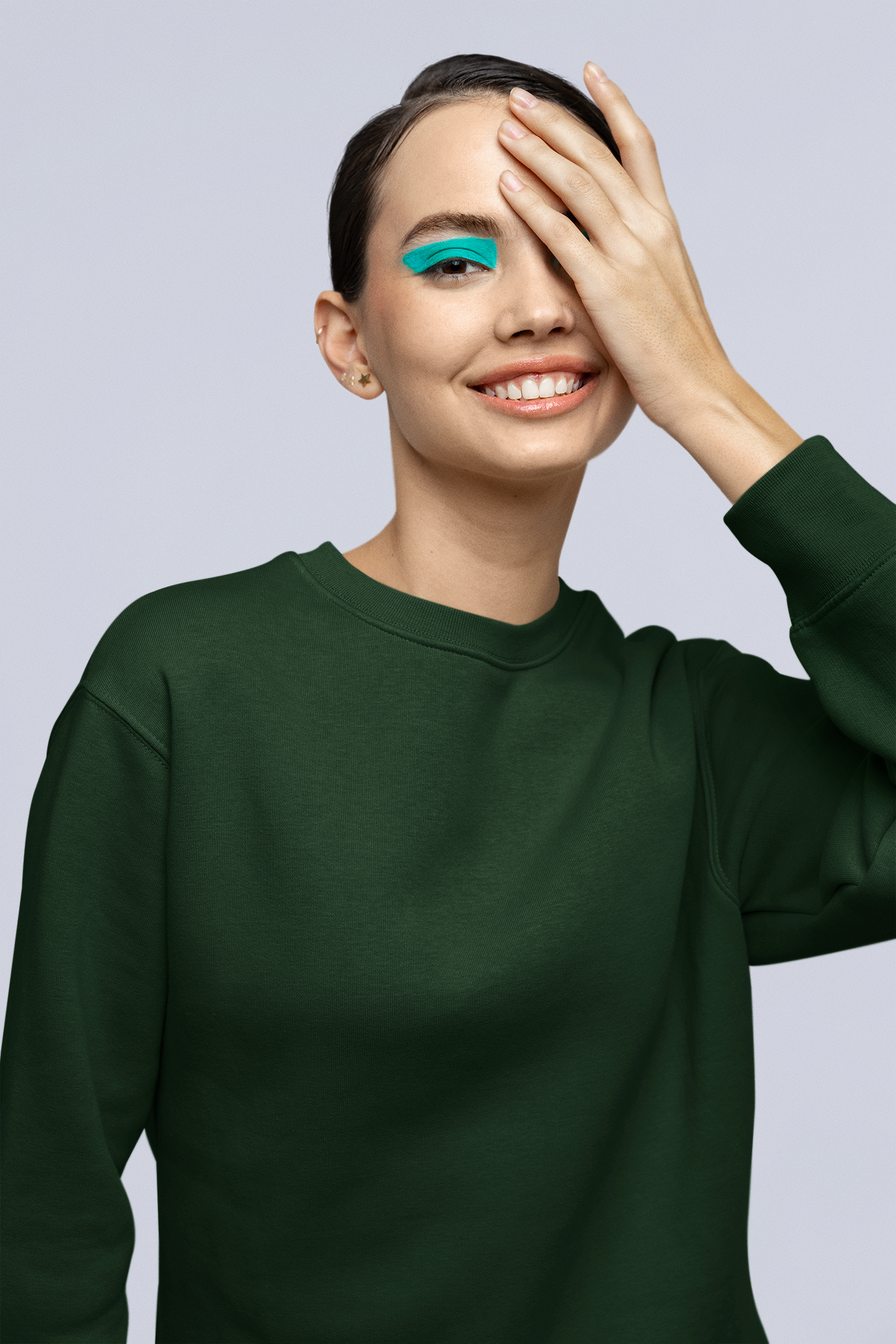 Solids : Dark Green Oversized Sweatshirt