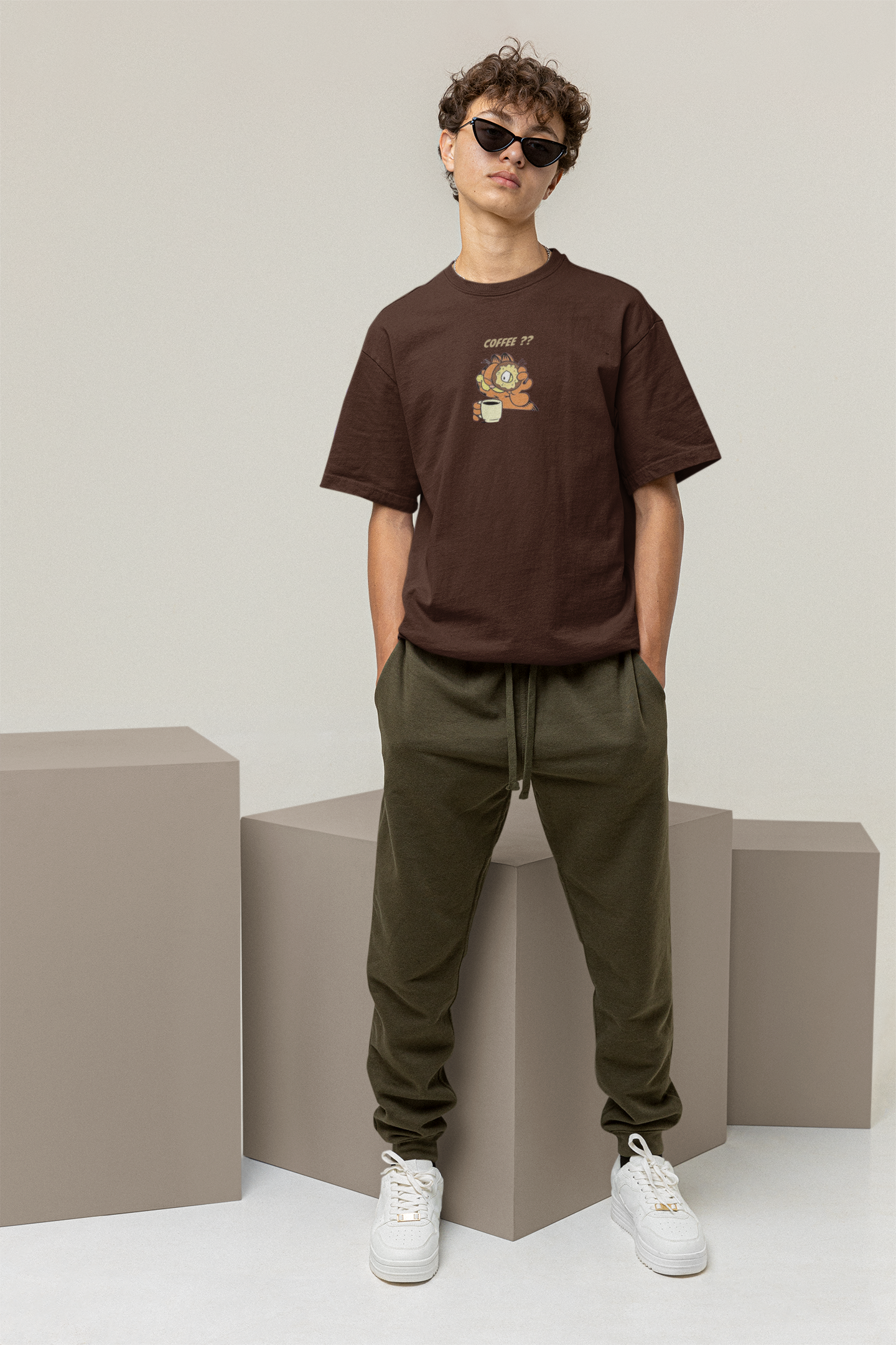 Coffee with Garfield Oversized T-shirt