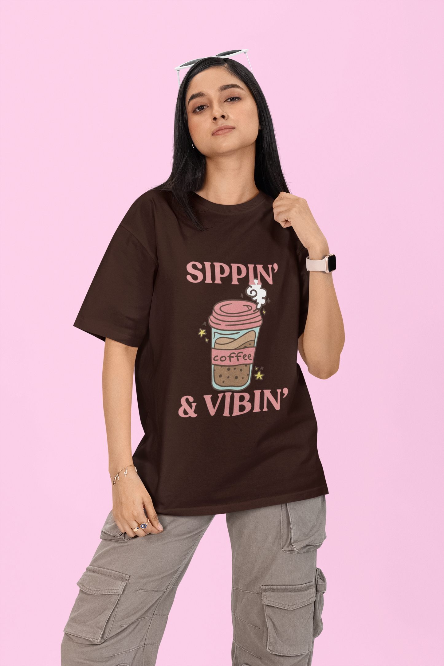 Sippin' & Vibin' Oversized T-shirt