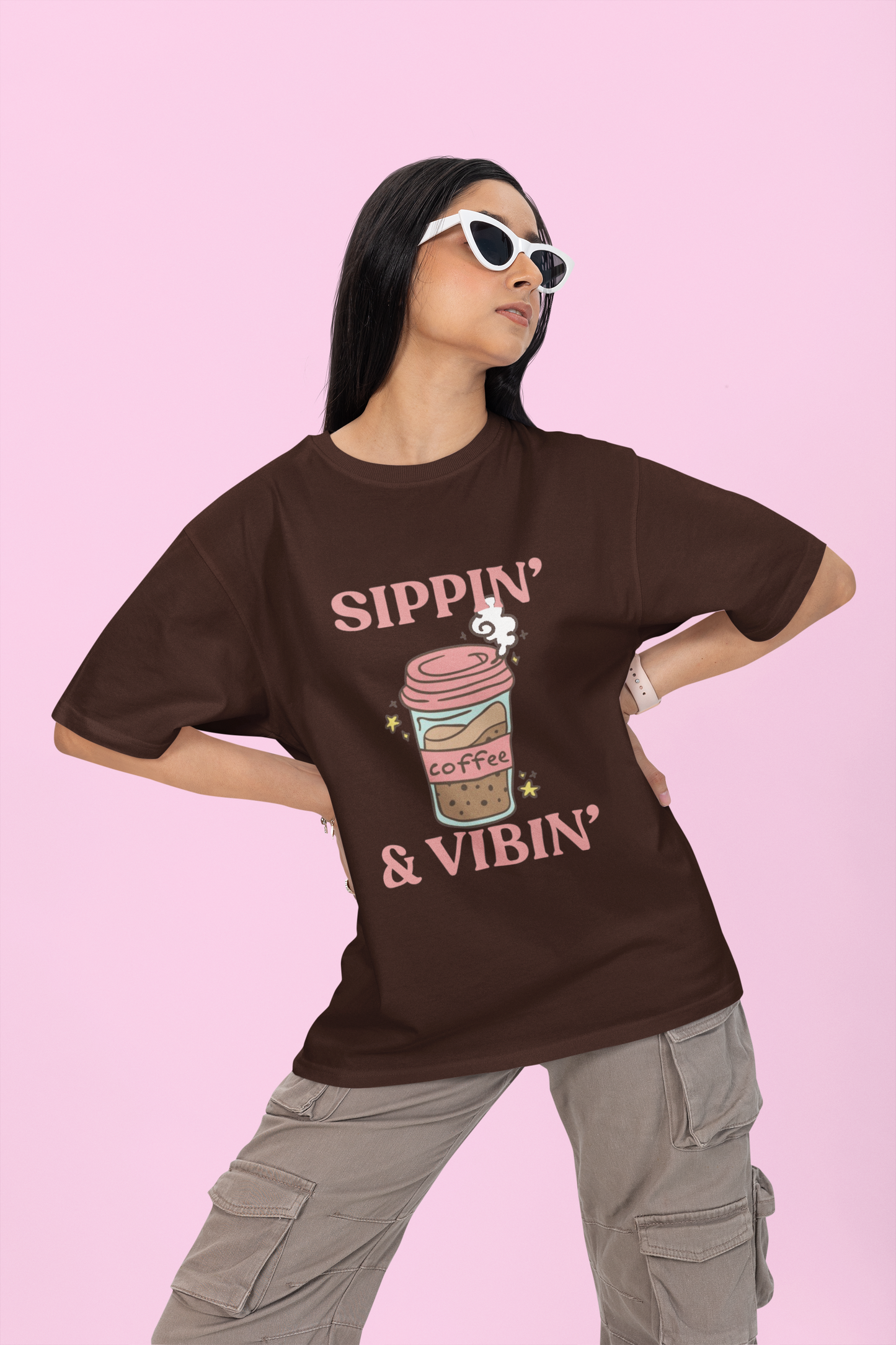 Sippin' & Vibin' Oversized T-shirt