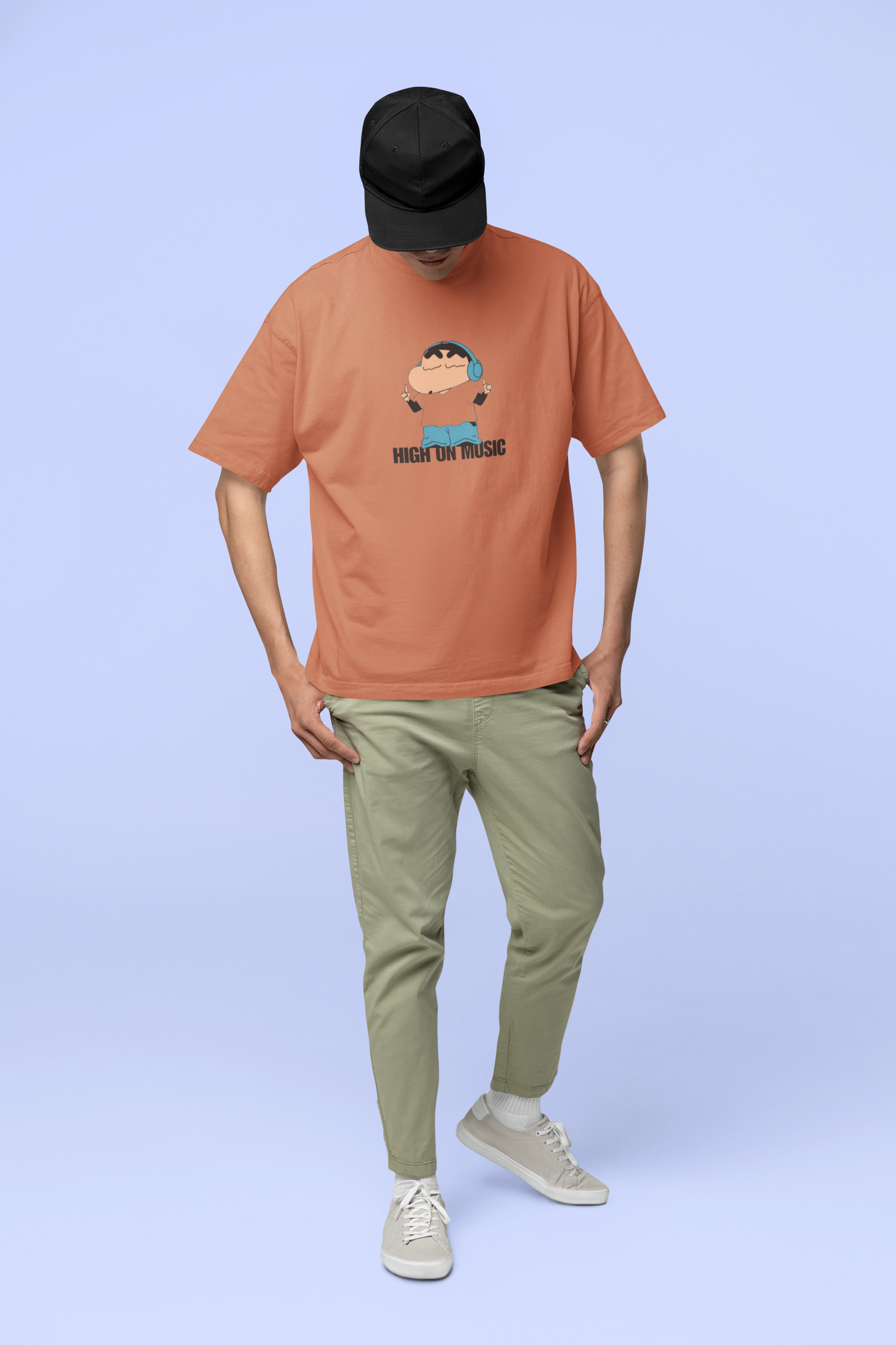 Sinchan : High On Music Oversized T-shirt