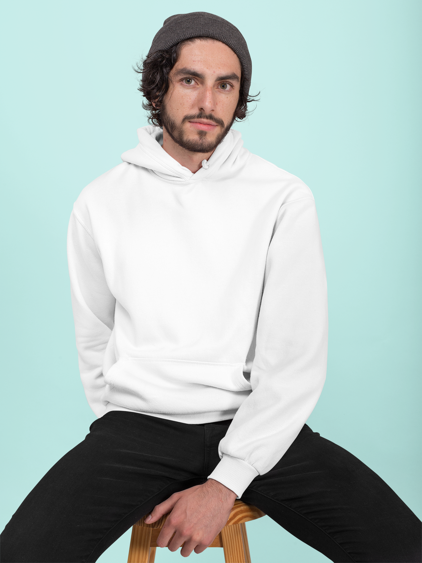 Solids : White Hoodie