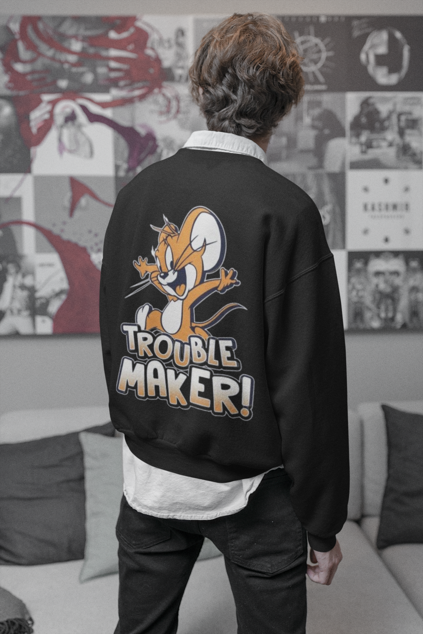 Tom and Jerry : Trouble Maker Oversized Sweatshirt