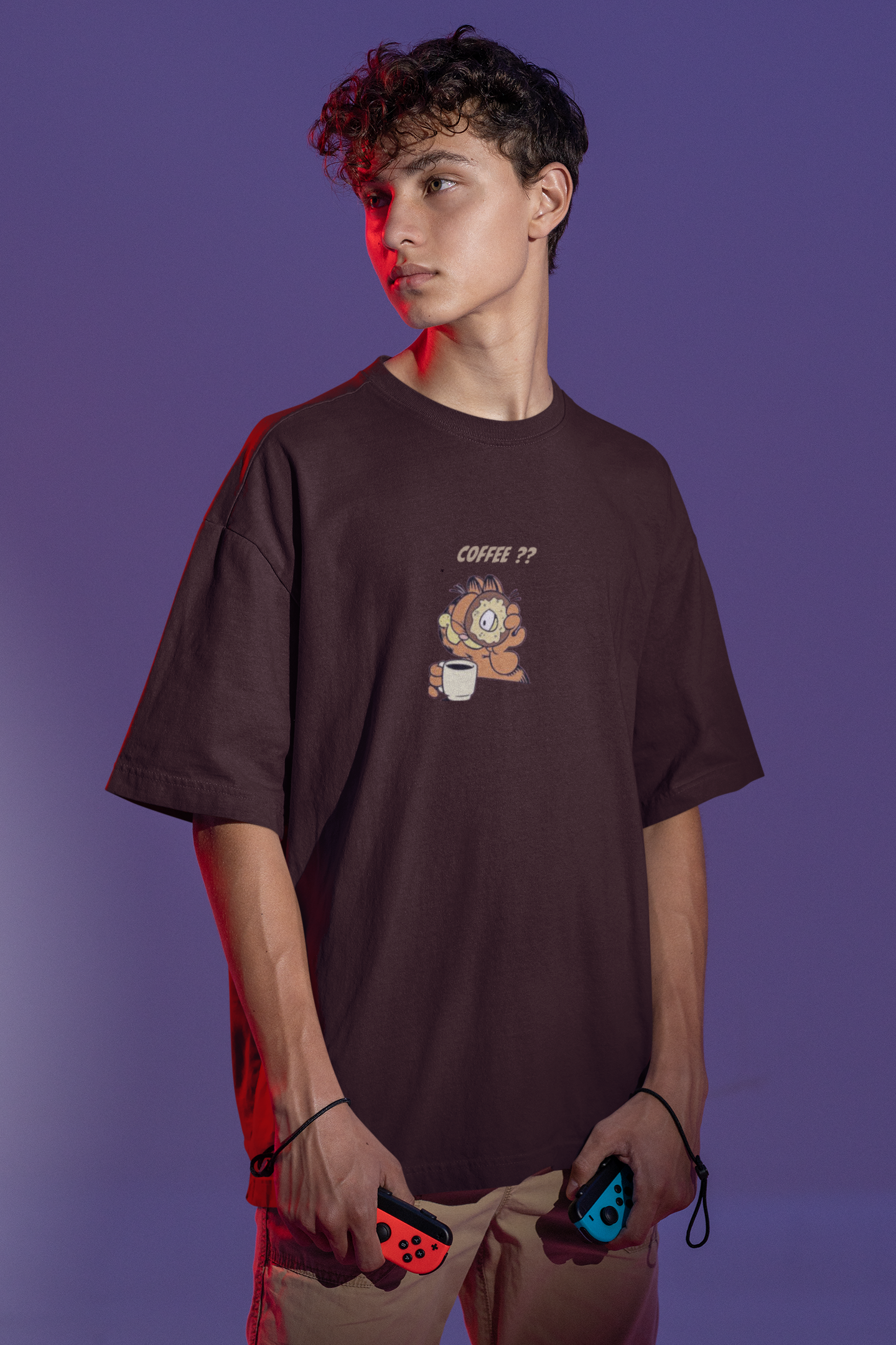 Coffee with Garfield Oversized T-shirt