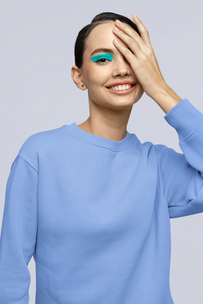 Solids : Sky Blue Oversized Sweatshirt
