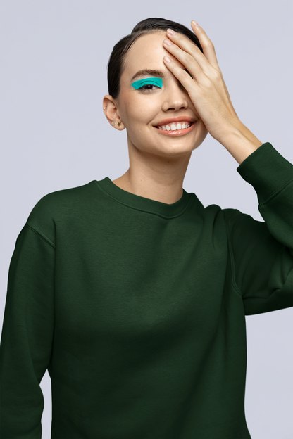 Solids : Dark Green Oversized Sweatshirt