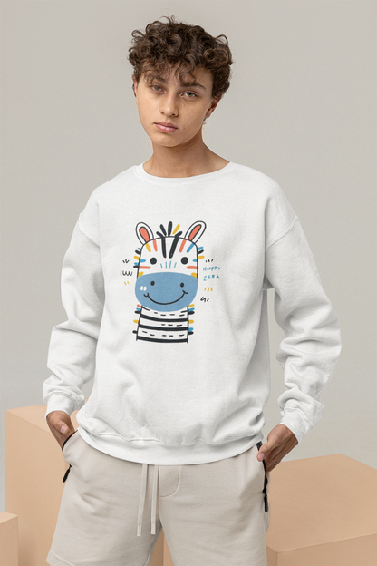 Happy Zebra Oversized Sweatshirt