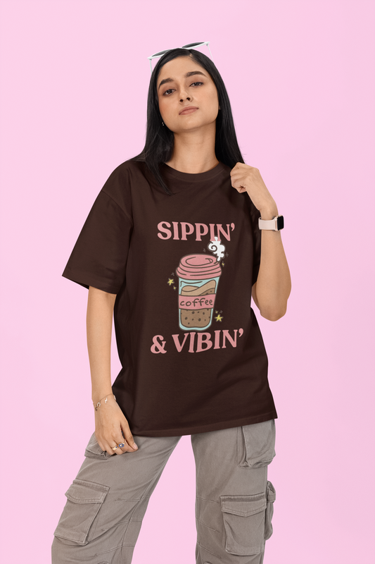 Sippin' & Vibin' Oversized T-shirt